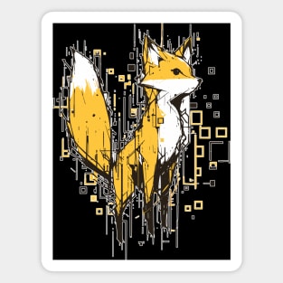 Modern cyber fox concept portrait Magnet